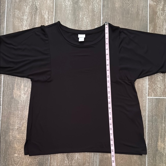 Chico's Classic Black Short Sleeve Slinky Tee - Picture 8 of 10